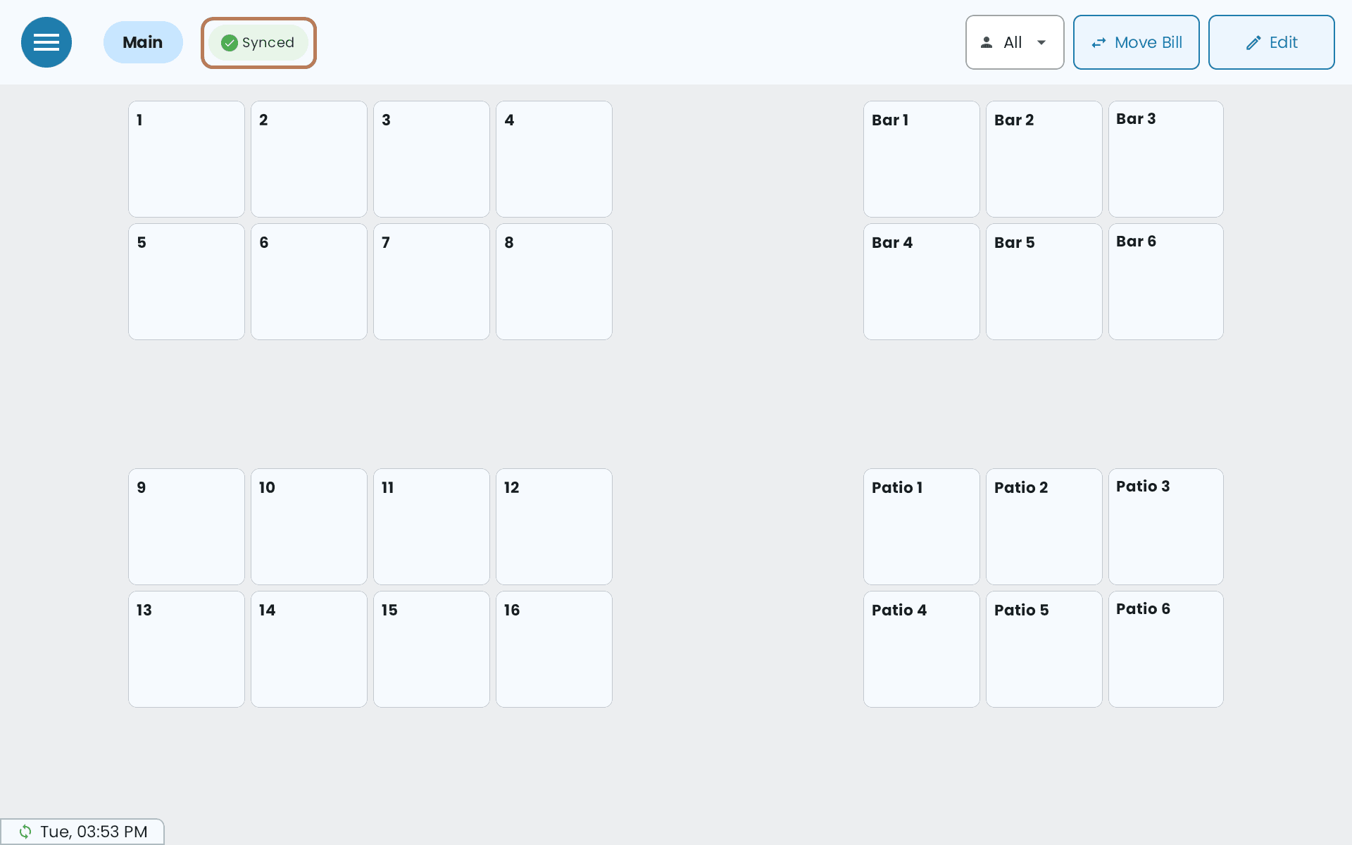 The floor plan with a green Synced status beside the section tab